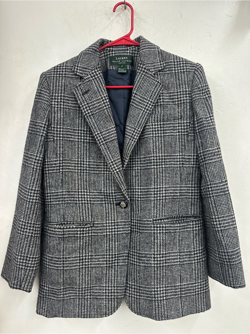Lauren Ralph Lauren wool plaid blazer womenβs size 6